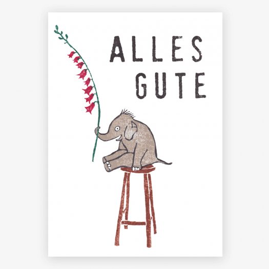 Postkarte Alles Gute Elefant