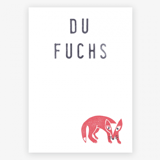 Postkarte Du Fuchs