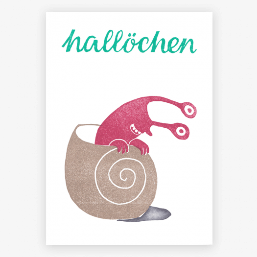 Postkarte Hallö Snail