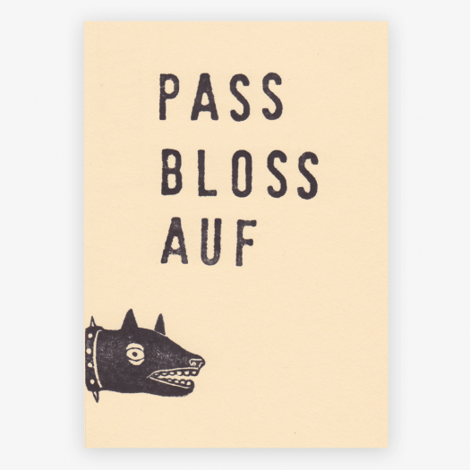 Postkarte Pass auf