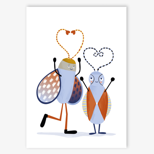 Postkarte Heart Bugs