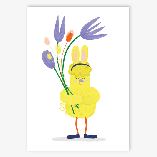 Postkarte Flower Chicken