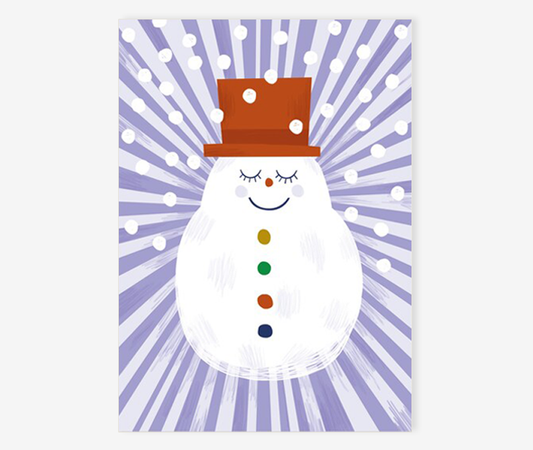 Postkarte Happy Snowman