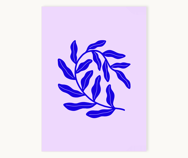 Postkarte Blue Leaf