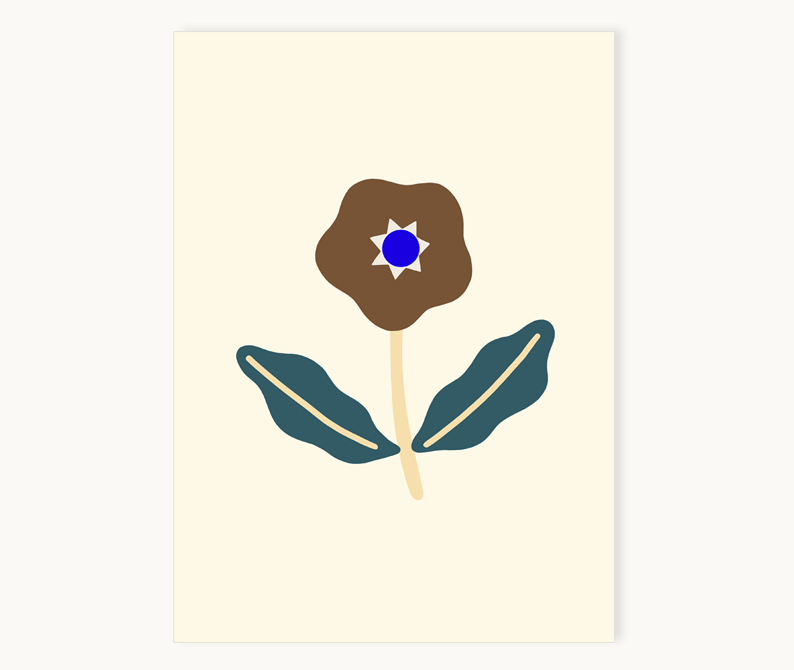 Postkarte Brown Flower